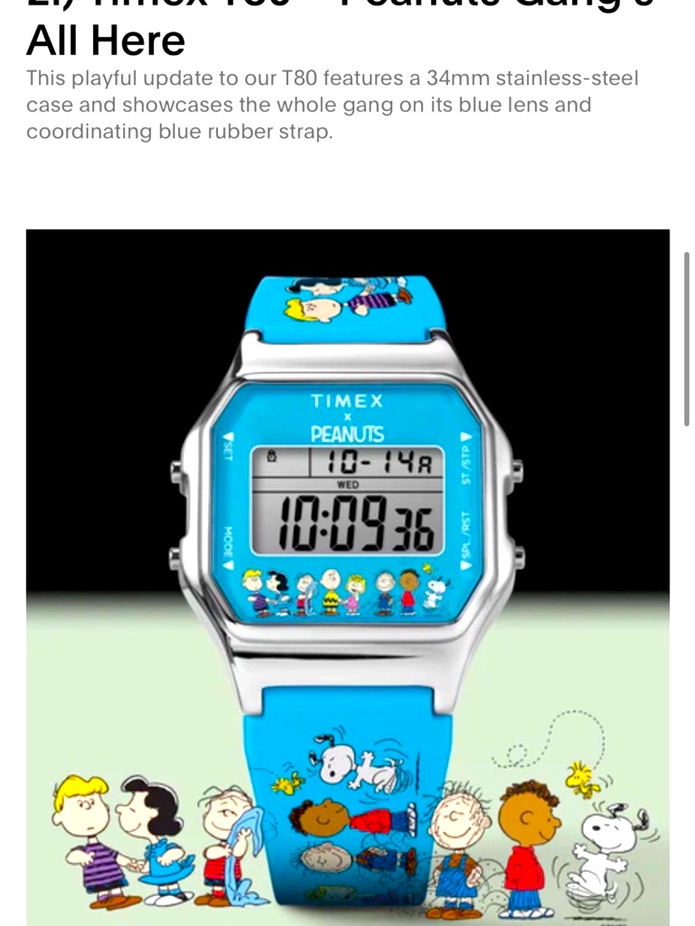 Rare NWT TIMEX x T80 Peanuts Gang’s All Here